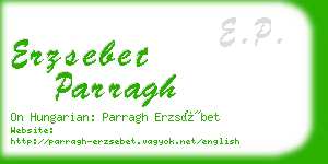 erzsebet parragh business card